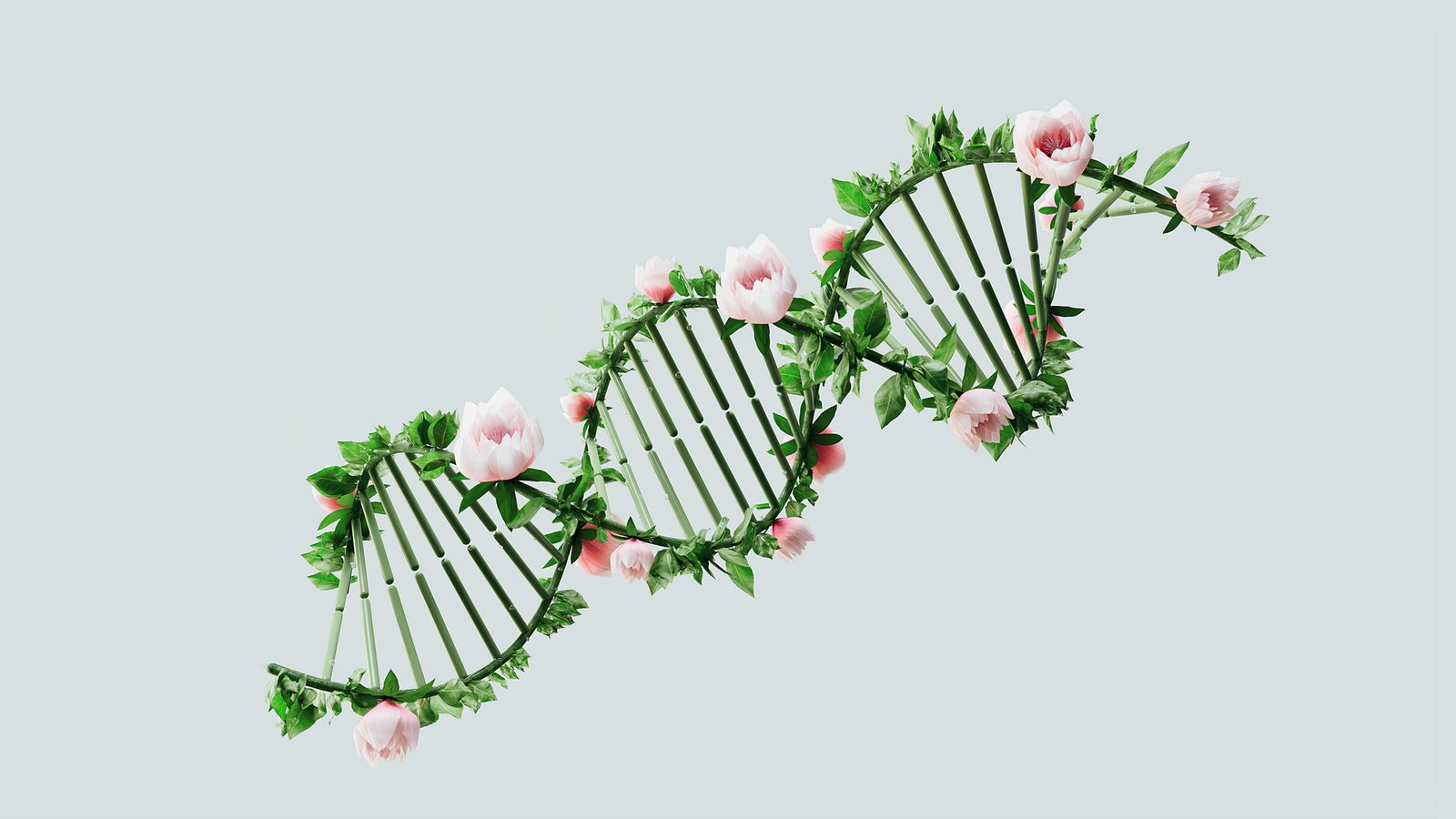 A DNA double helix illustration over a saliva test kit, representing a consumer genetic test revealing APOE4 status.